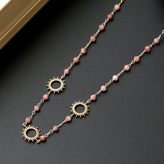 Collier plaqué Or 750 3 microns garanti 10 ans bijouxcn la coque de nacre Paris pierre tourmaline véritable 4