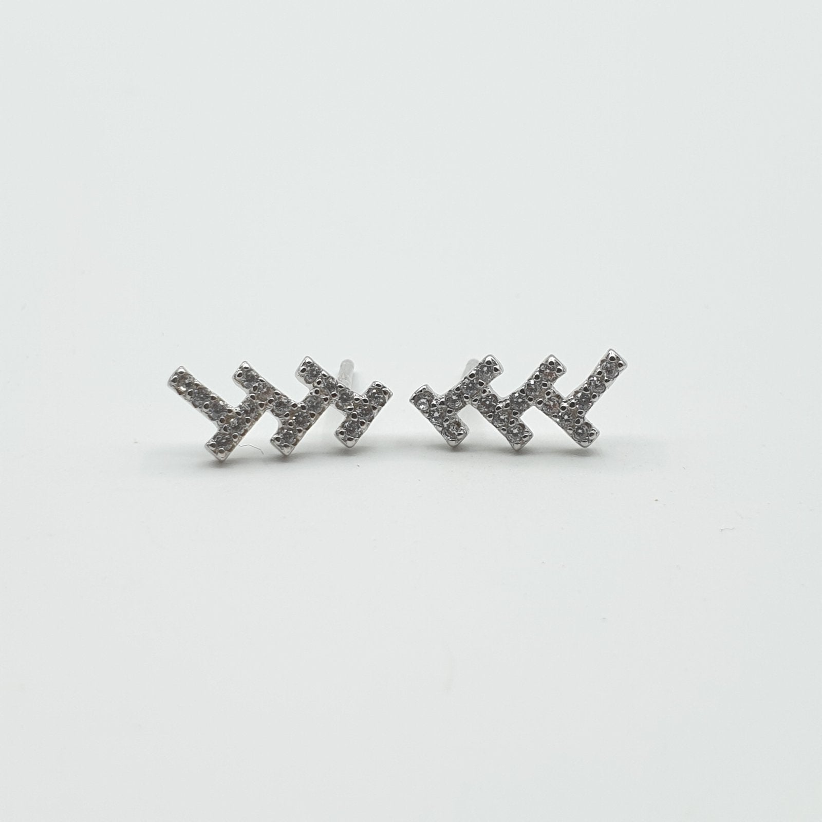Boucles d'oreilles Argent Rhodié Garanti  zigzag