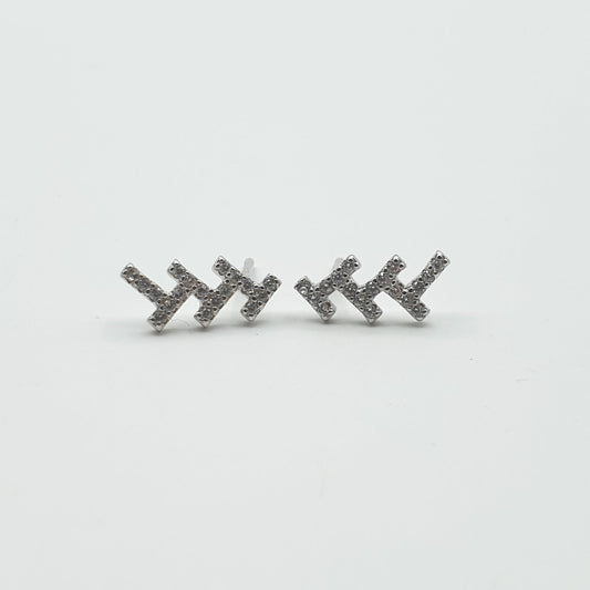 Boucles d'oreilles Argent Rhodié Garanti  zigzag