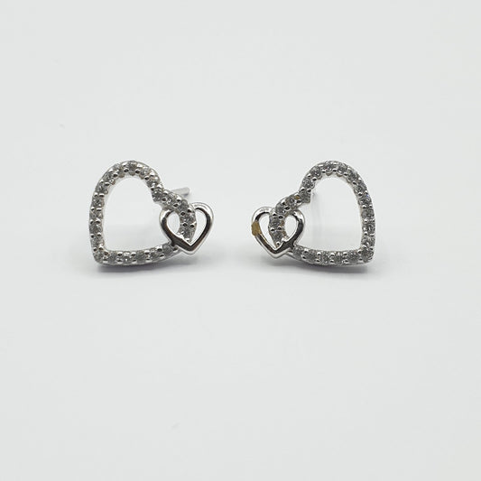 Boucle d'oreille argent Rhodié garanti the small heart soldeargent - 40%