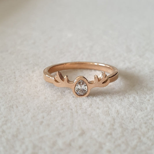 Bague acier garanti inoxydable gazelle rose gold