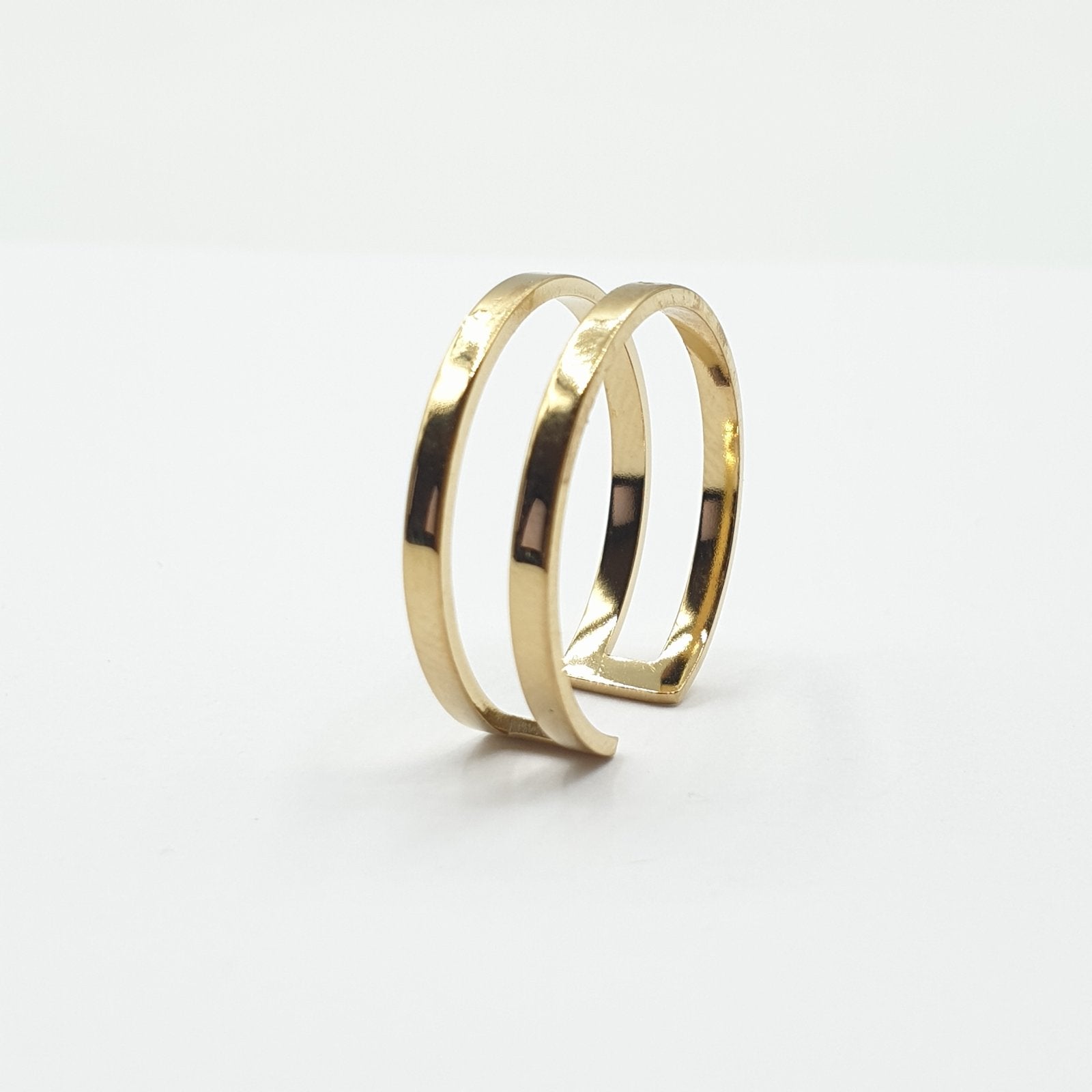 Bague acier garanti inoxydable anneau ouvert ajustable 2 traits