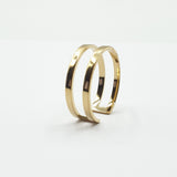 Bague acier garanti inoxydable anneau ouvert ajustable 2 traits