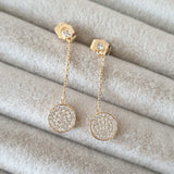 Boucle d'oreille xp tendance le rond en pierre pendant