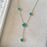 Collier argent Rhodié Garanti trèfle vert 3 soldeargent - 40%