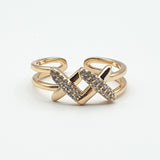 Bague xp tendance Plaqué or Xuping double X