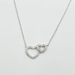 Collier argent Rhodié Garanti the couple of hearts