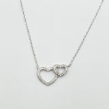 Collier argent Rhodié Garanti the couple of hearts