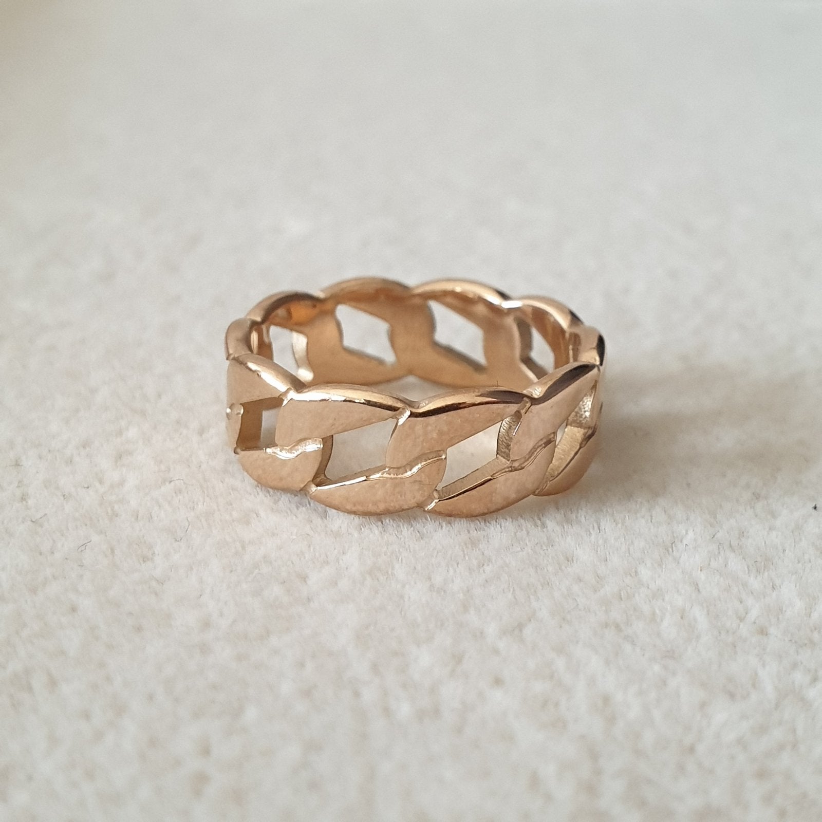 Bague acier garanti inoxydable anneau américain rose gold