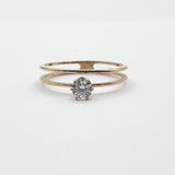 Bague acier garanti inoxydable rose gold solitaire