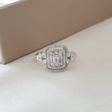 Bague  Argent Rhodié Garanti soldeargent - 40% carrée chargée