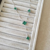 Collier argent Rhodié Garanti trèfle vert 3 soldeargent - 40%