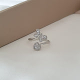 Bague  Argent Rhodié Garanti soldeargent - 40% papillon cœur