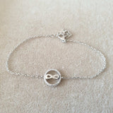 Gourmette Argent Rhodié Garanti infinity rond