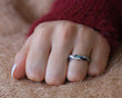 Bague Argent Rhodié garanti nacre vert torsadé