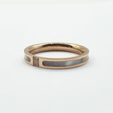 Bague acier garanti inoxydable anneau nacre 2 pierres rose gold