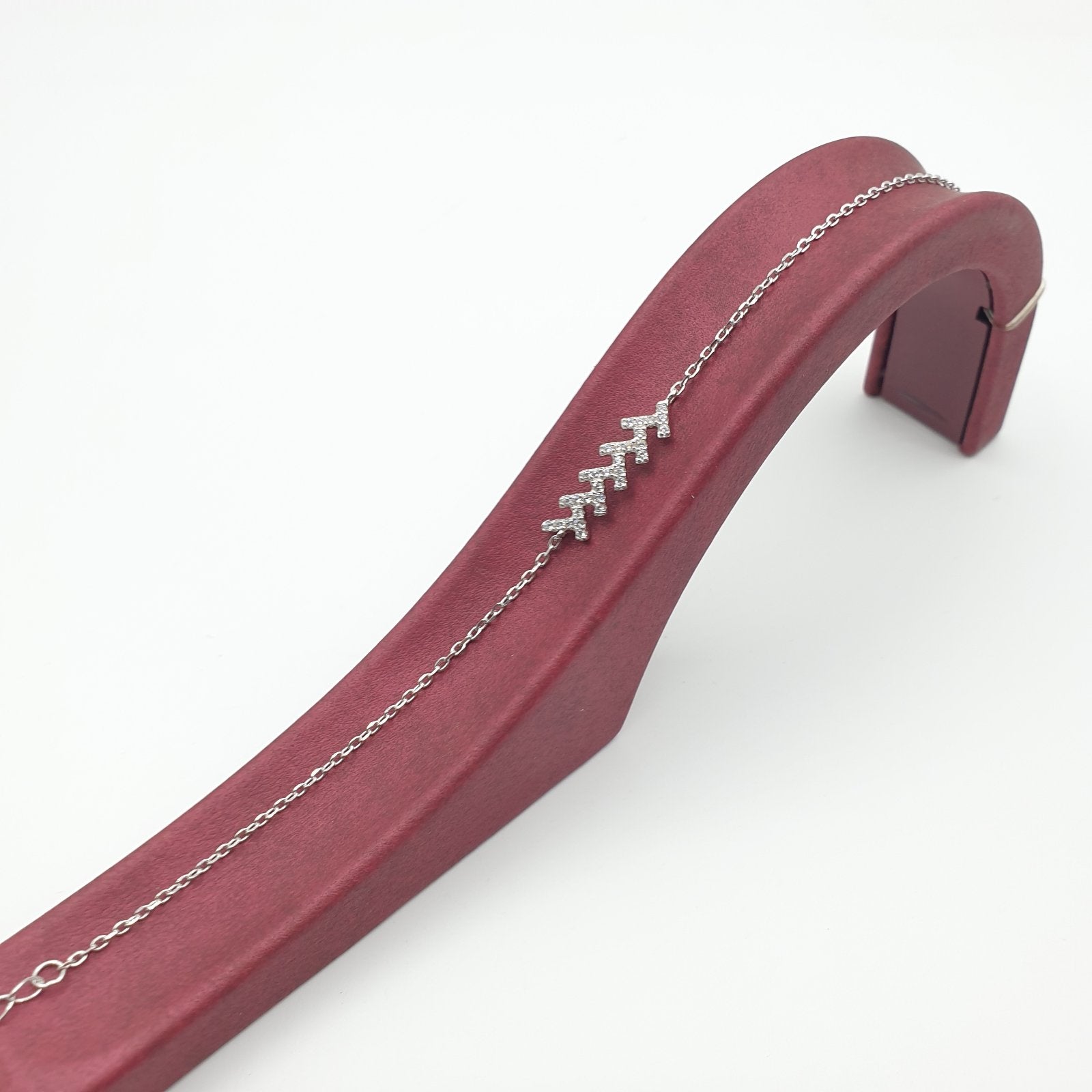 Gourmette Argent Rhodié Garanti zigzag