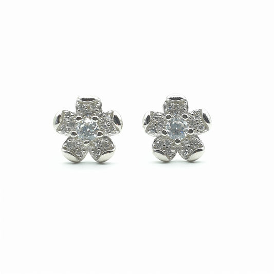 Boucles d'oreilles Argent Rhodié Garanti fleur 🌸  2 soldeargent - 40%