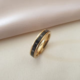 Bague acier garanti inoxydable anneau noir anti stress