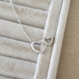 Collier argent Rhodié Garanti the couple of hearts