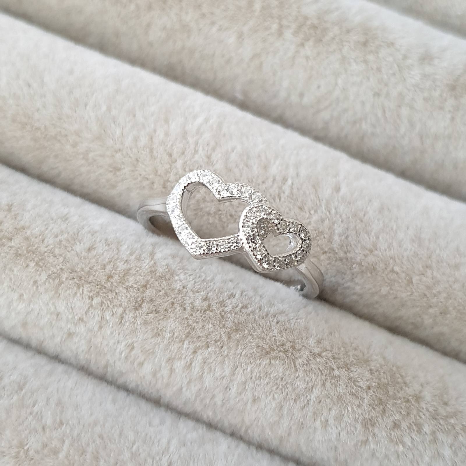 Bague Argent Rhodié Garanti the couple of hearts soldeargent - 40%