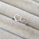 Bague Argent Rhodié Garanti the couple of hearts soldeargent - 40%