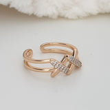 Bague xp tendance Plaqué or Xuping double X