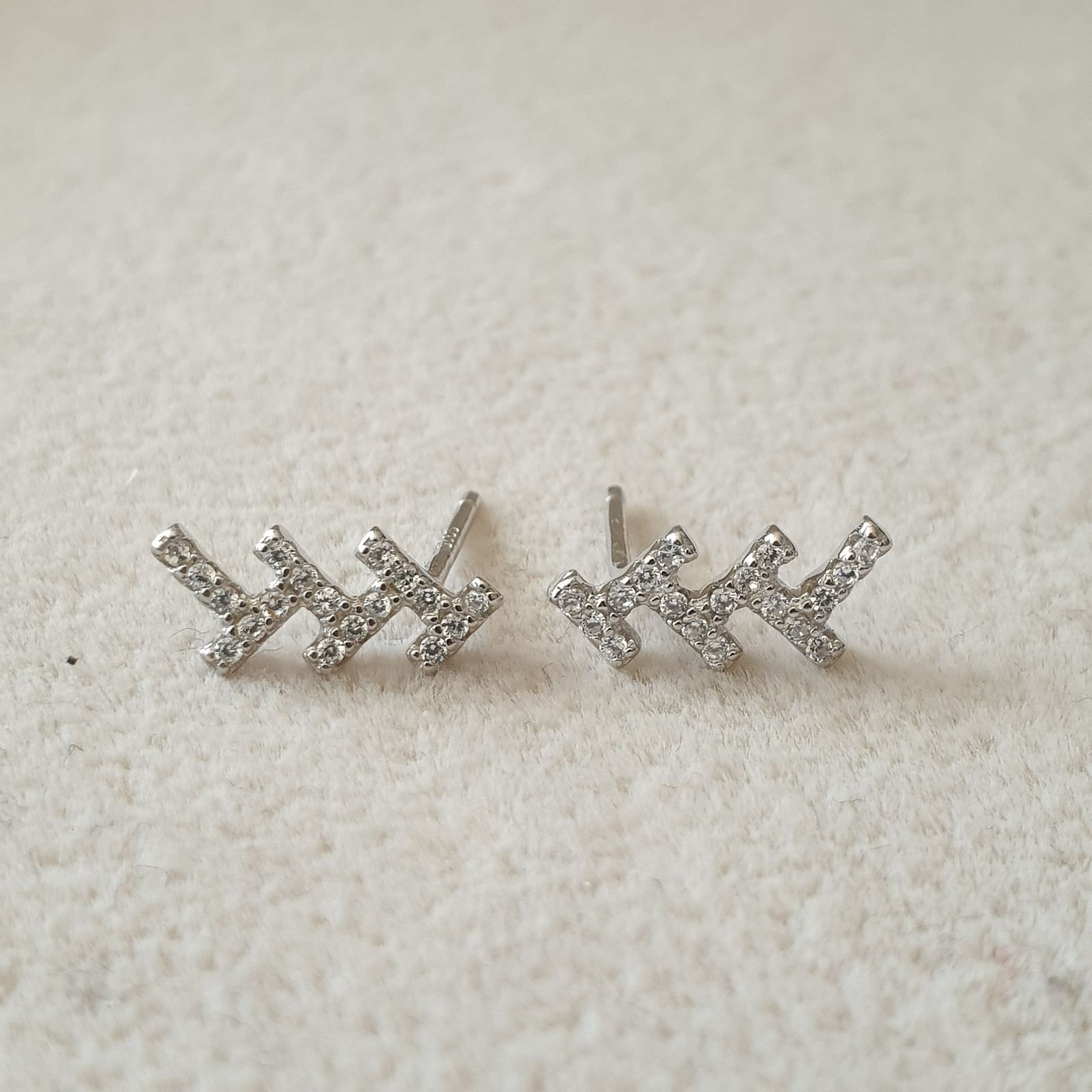 Boucles d'oreilles Argent Rhodié Garanti  zigzag