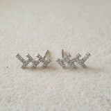 Boucles d'oreilles Argent Rhodié Garanti  zigzag