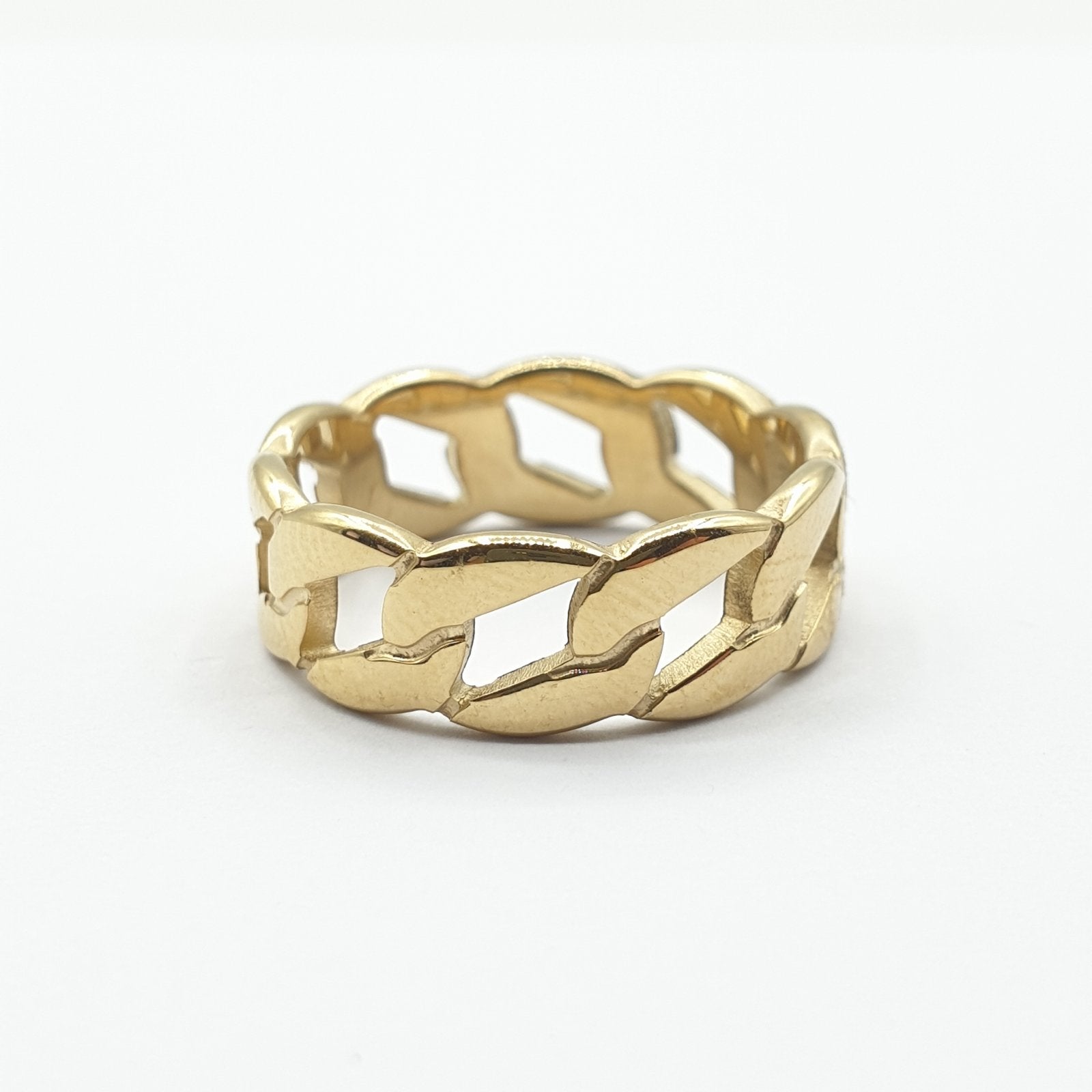Bague acier garanti inoxydable anneau américain tendance dorée