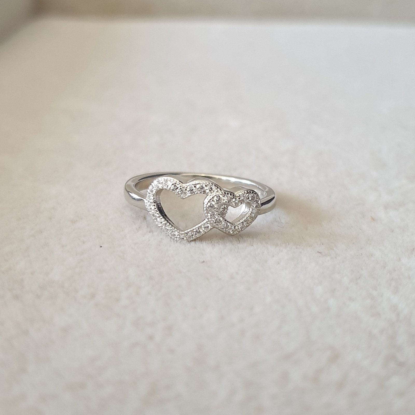 Bague Argent Rhodié Garanti the couple of hearts soldeargent - 40%