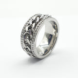 Bague acier garanti inoxydable anneau chargé en pierre américain