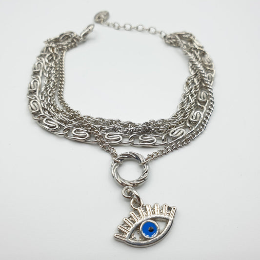 Bracelet bijoux de fantaisie chargé œil bleu bijoux ‎400