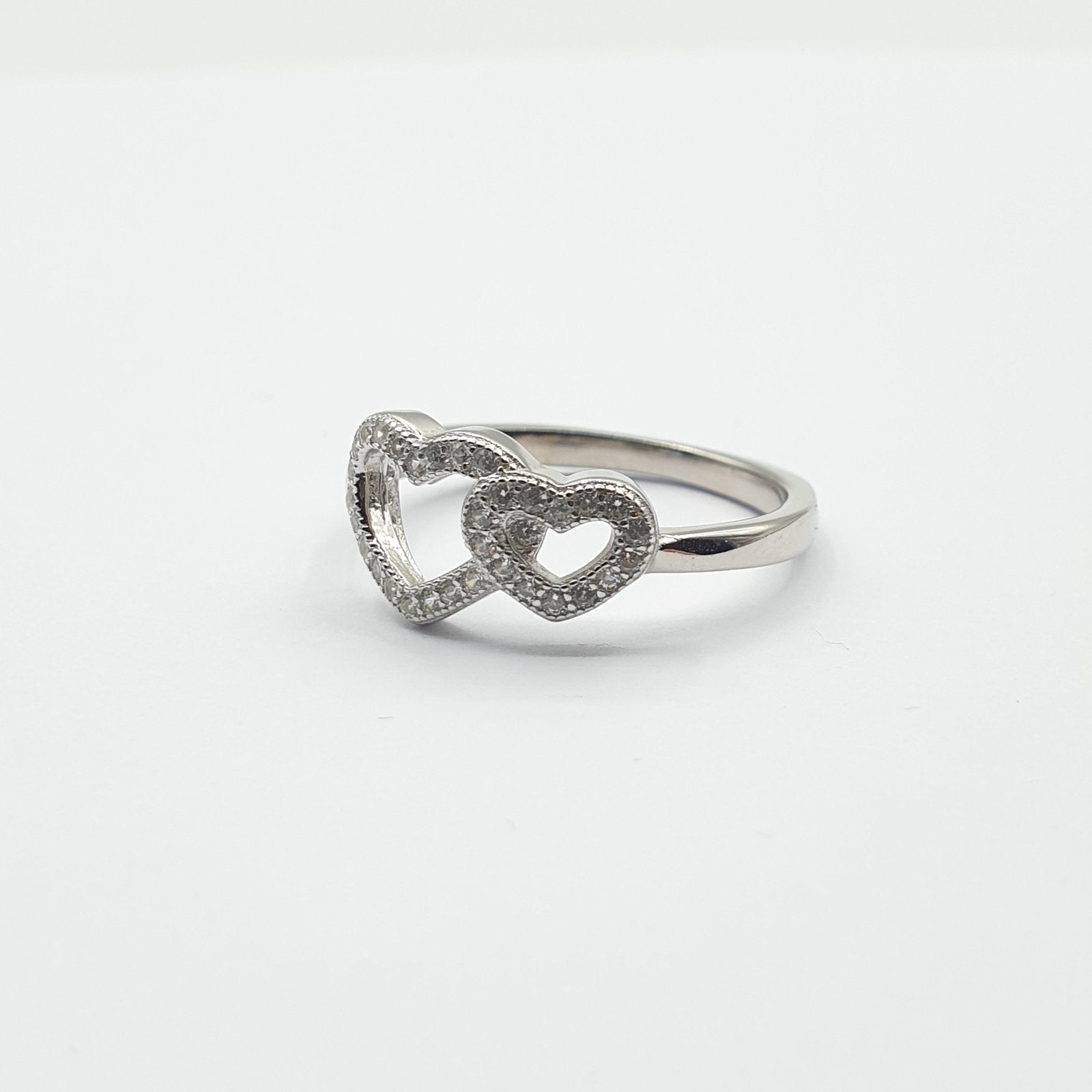 Bague Argent Rhodié Garanti the couple of hearts soldeargent - 40%