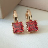 Boucle d'oreille xp tendance square rouge