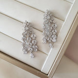 Boucle d'oreille Argent Rhodié Garanti soldeargent - 40% 3 lignes pendantes