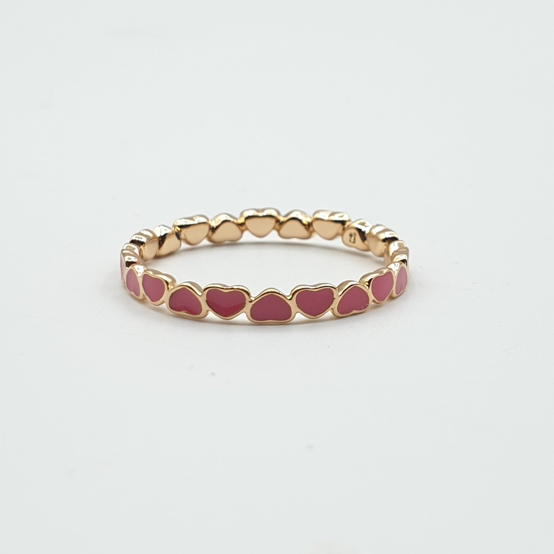 Bague xp tendance anneau plaqué Or Xuping  émaillé cœur rose