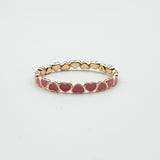 Bague xp tendance anneau plaqué Or Xuping  émaillé cœur rose