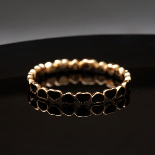 خاتم XP عصري Xuping مطلي بالذهب مطلي بالمينا على شكل قلب أسود