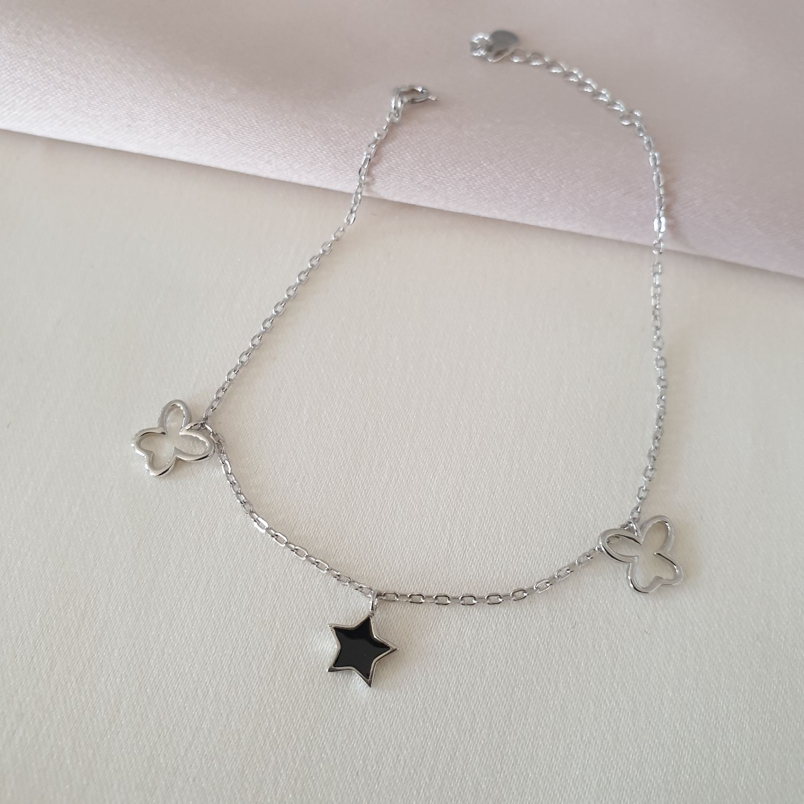 Gourmette Argent Rhodié Garanti soldeargent - 40%  étoile 2 papillons 🦋