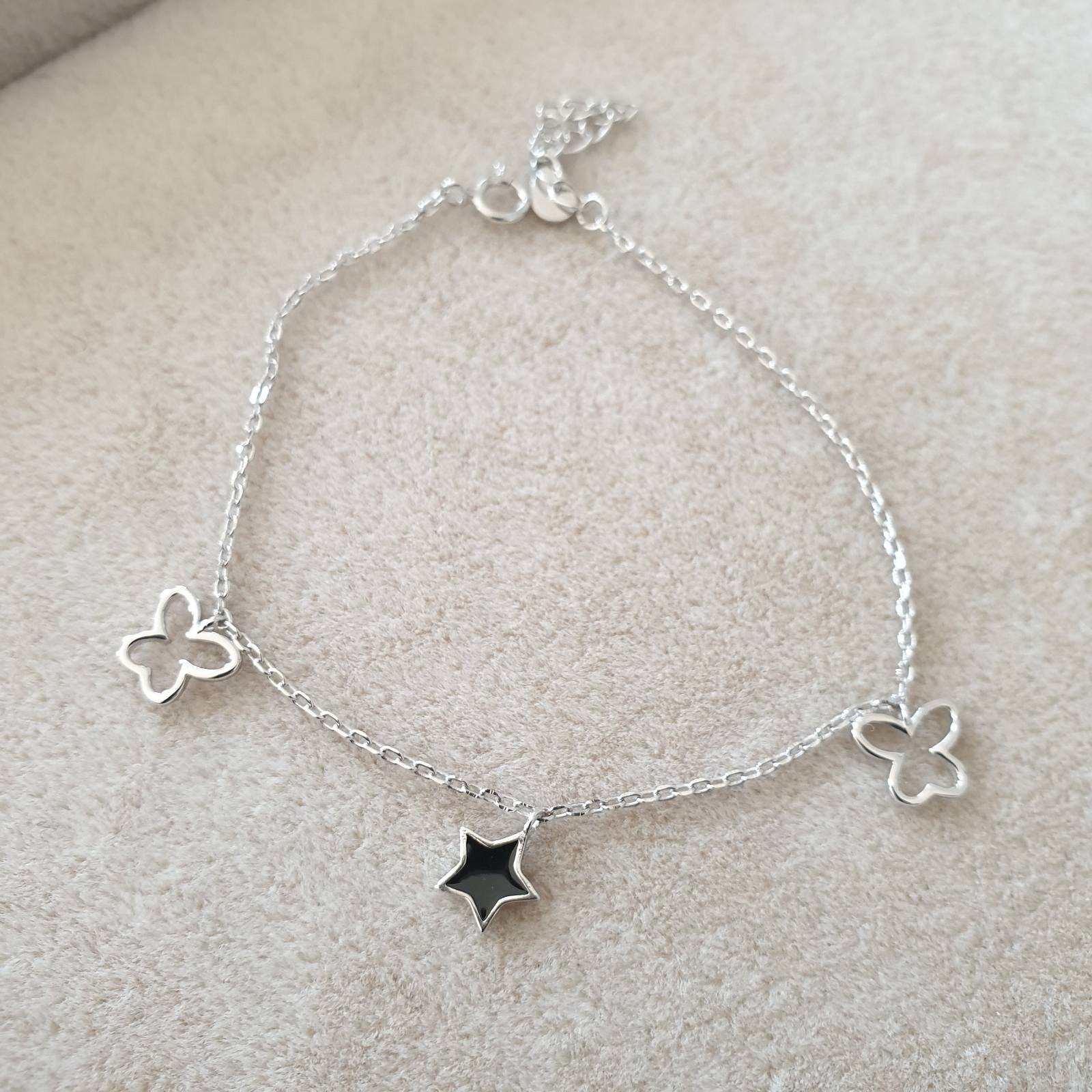 Gourmette Argent Rhodié Garanti soldeargent - 40%  étoile 2 papillons 🦋