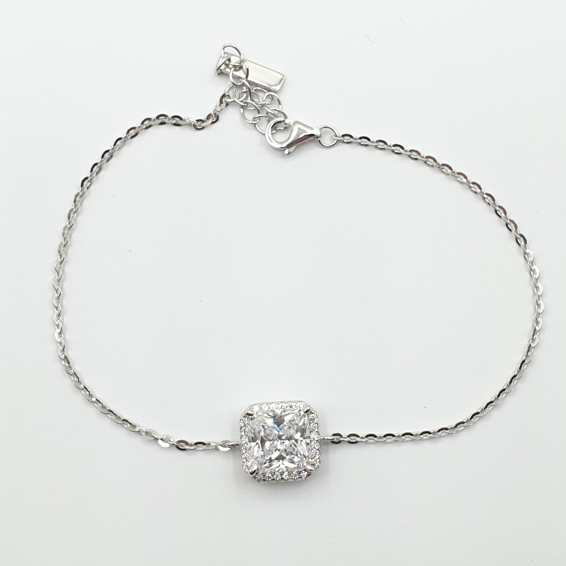 Gourmette argent Rhodié garanti gros carré