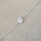 Gourmette argent Rhodié garanti gros carré