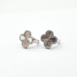 Boucle d'oreille argent Rhodié garanti trèfle blanc soldeargent - 40%
