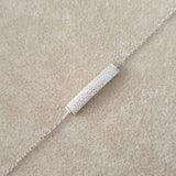 Gourmette argent Rhodié garanti le rectangle en pierres