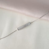 Gourmette argent Rhodié garanti le rectangle en pierres